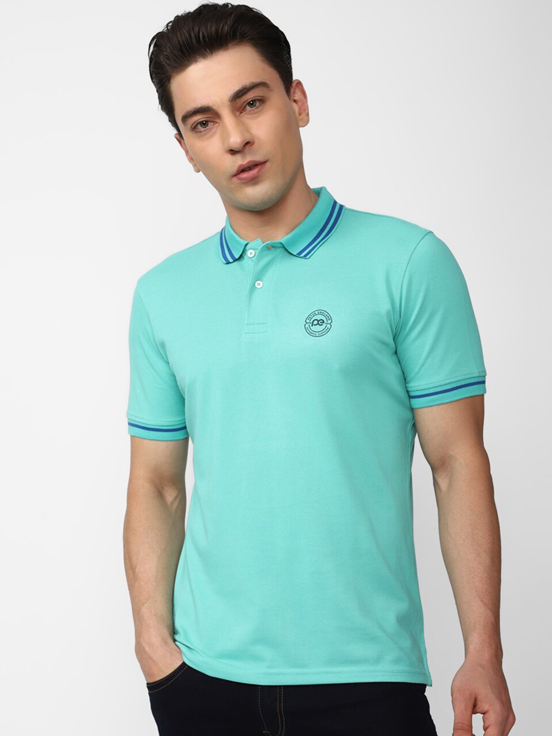 

Peter England Casuals Polo Collar Casual T-shirt, Blue