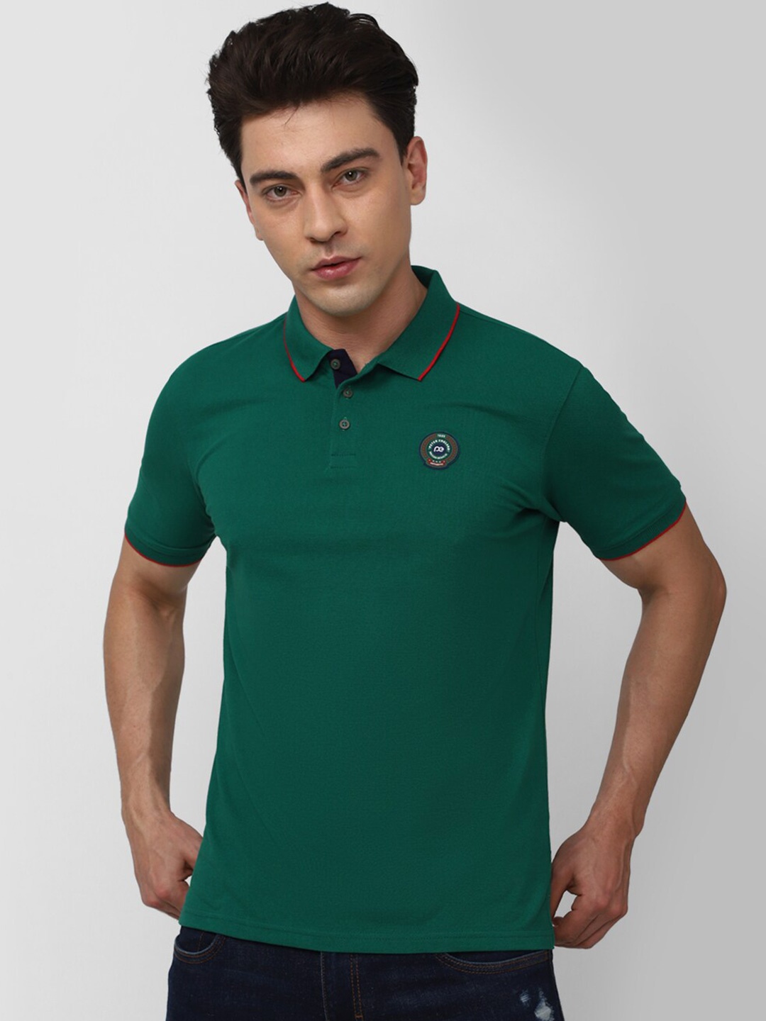 

Peter England Casuals Polo Collar Casual T-shirt, Green