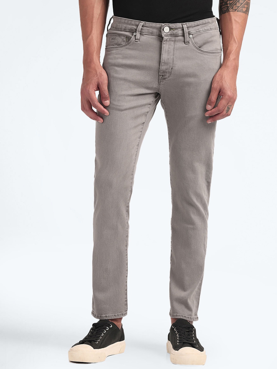 

Flying Machine Men Slim Fit Mid-Rise Stretchable Jeans, Grey