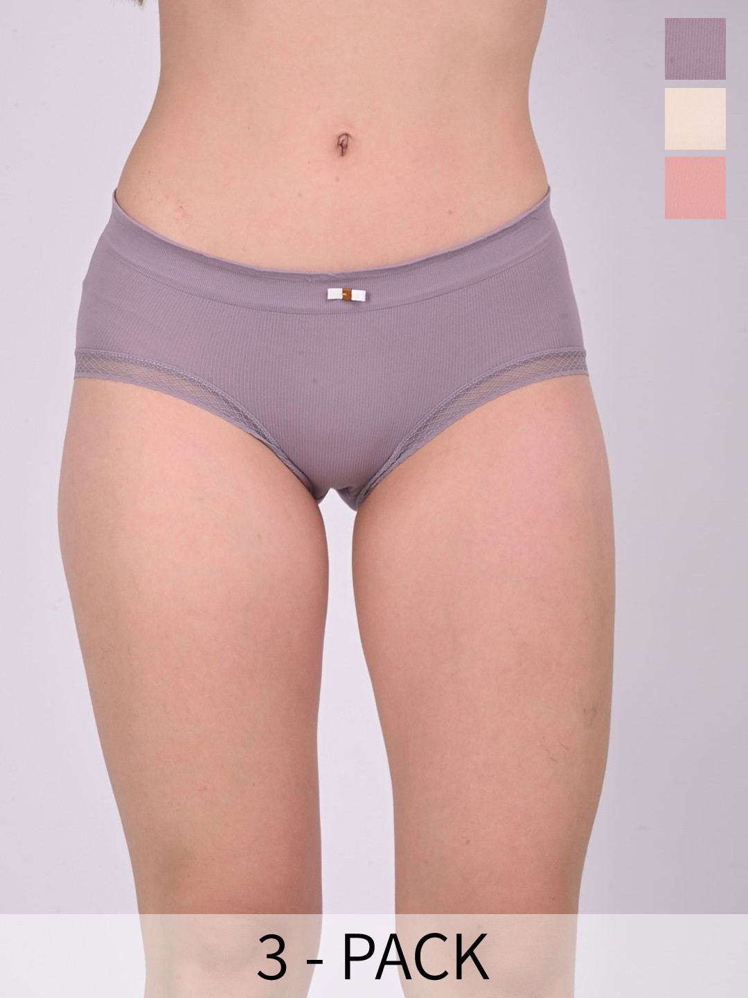 

MYYNTI Pack Of 3 Anti-Odour Seamless Hipster Briefs, Cream