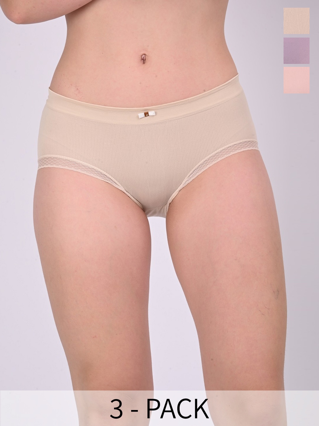 

MYYNTI Pack Of 3 Anti Bacterial Hipster Briefs, Pink