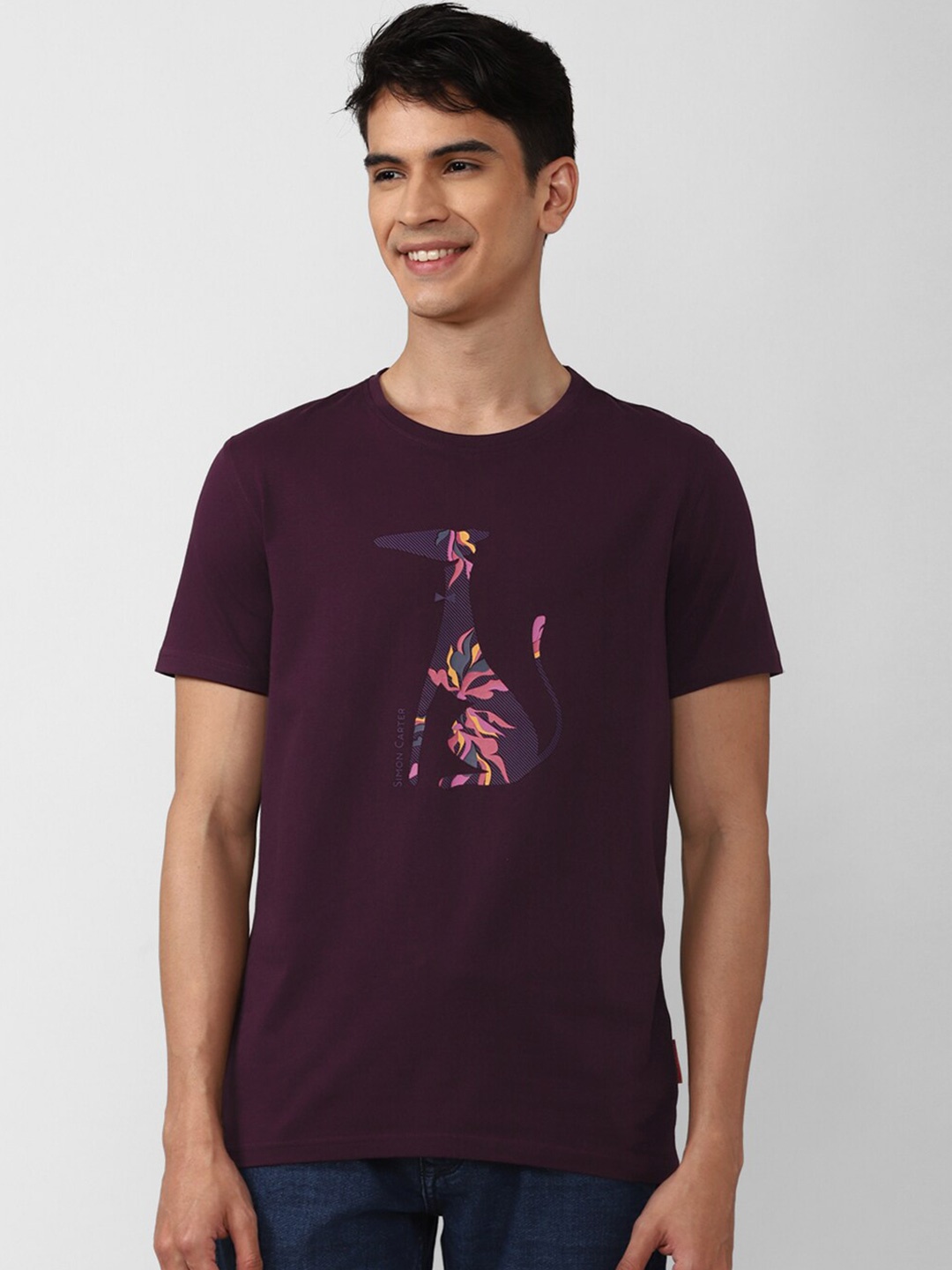

SIMON CARTER LONDON Graphic Printed Slim Fit T-shirt, Purple