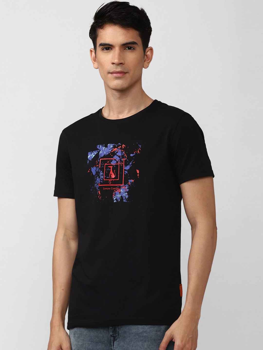 

SIMON CARTER LONDON Graphic Printed Slim Fit T-shirt, Black
