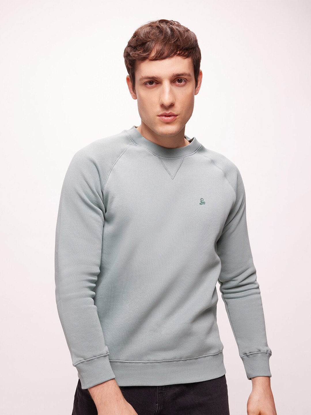 

Bombay High Men Crew Neck Regular Fit Solid Knit Sweatshirt, Green
