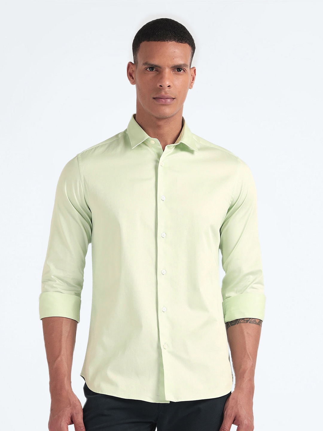 

Flying Machine Slim Fit Casual Shirt, Green