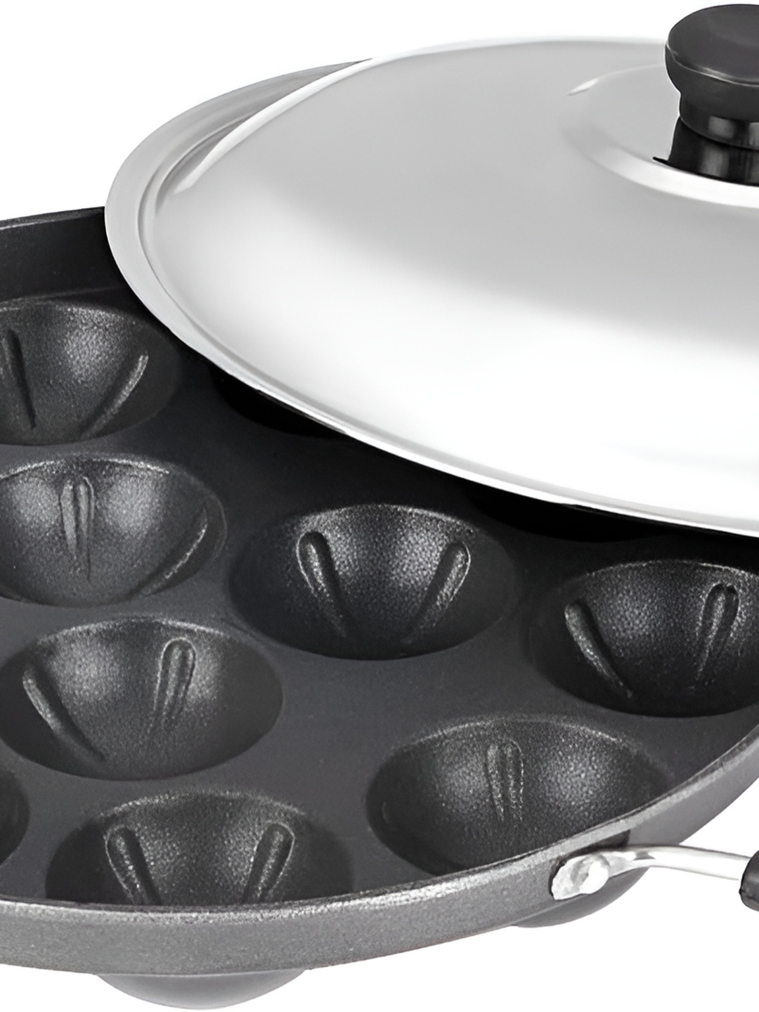 

RBGIIT Black Aluminium Dishwasher and Microwave Safe Appam Patra