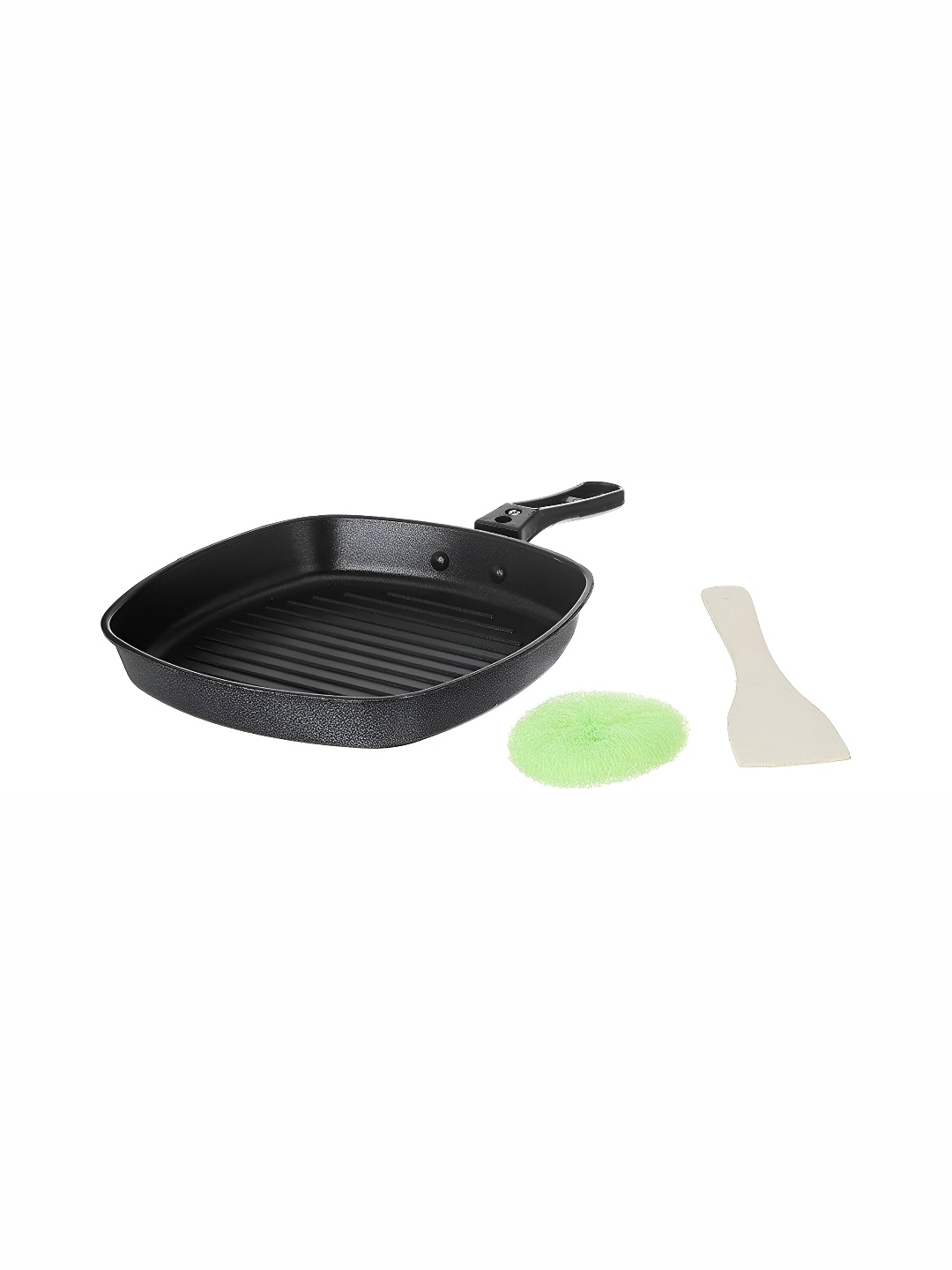 

RBGIIT Black Aluminium Dishwasher and Microwave Safe Frying Pan