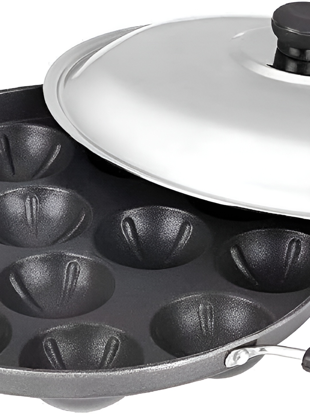 

RBGIIT Black Aluminium Dishwasher and Microwave Safe Appam Patra