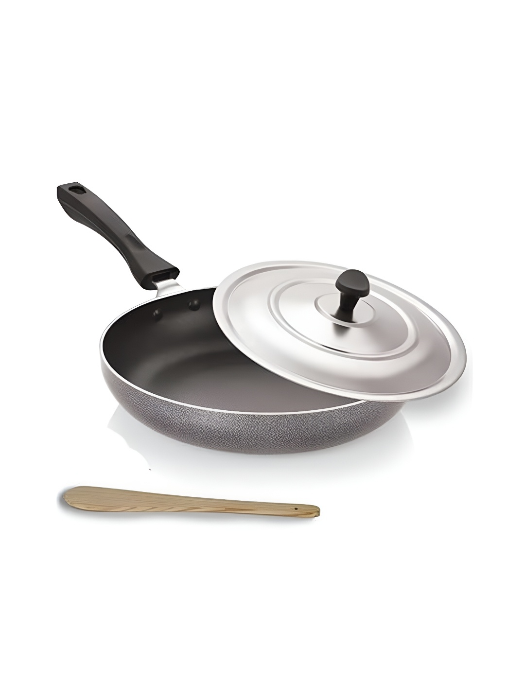 

RBGIIT Black Aluminium Dishwasher and Microwave Safe Frying Pan