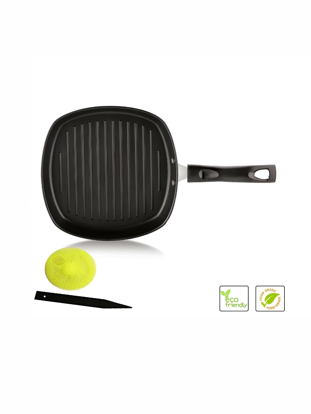 

RBGIIT Black Aluminium Dishwasher and Microwave Safe Frying Pan