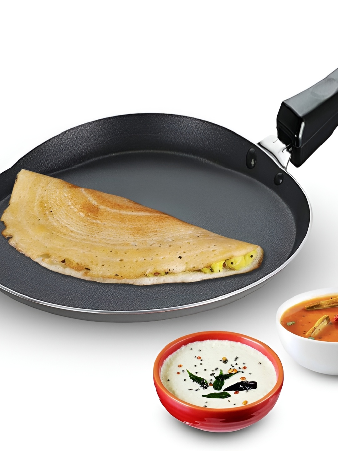 

RBGIIT Black Aluminium Dishwasher and Microwave Safe Kadhai or Wok