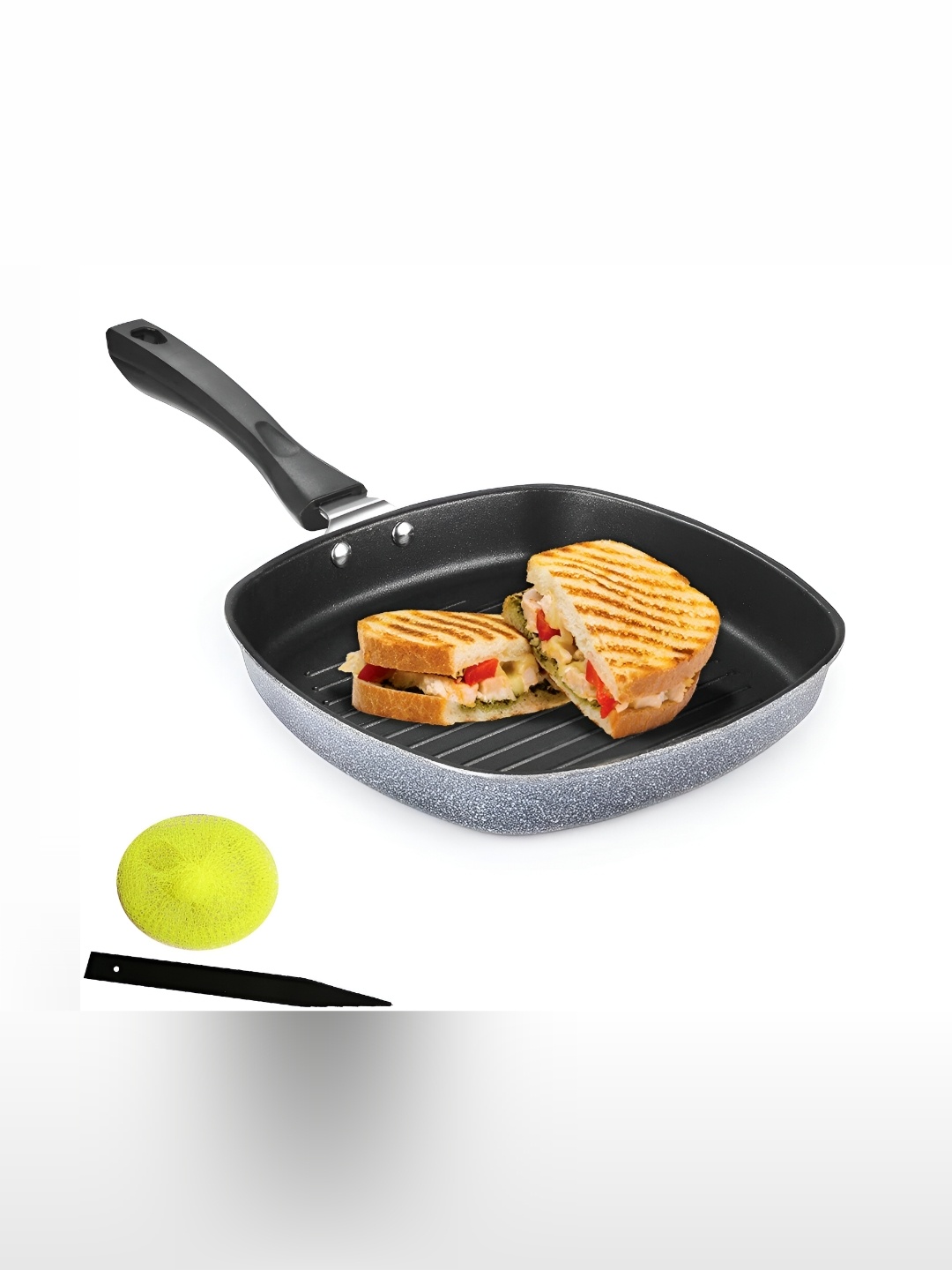 

RBGIIT Black Aluminium Dishwasher and Microwave Safe Grill Pan