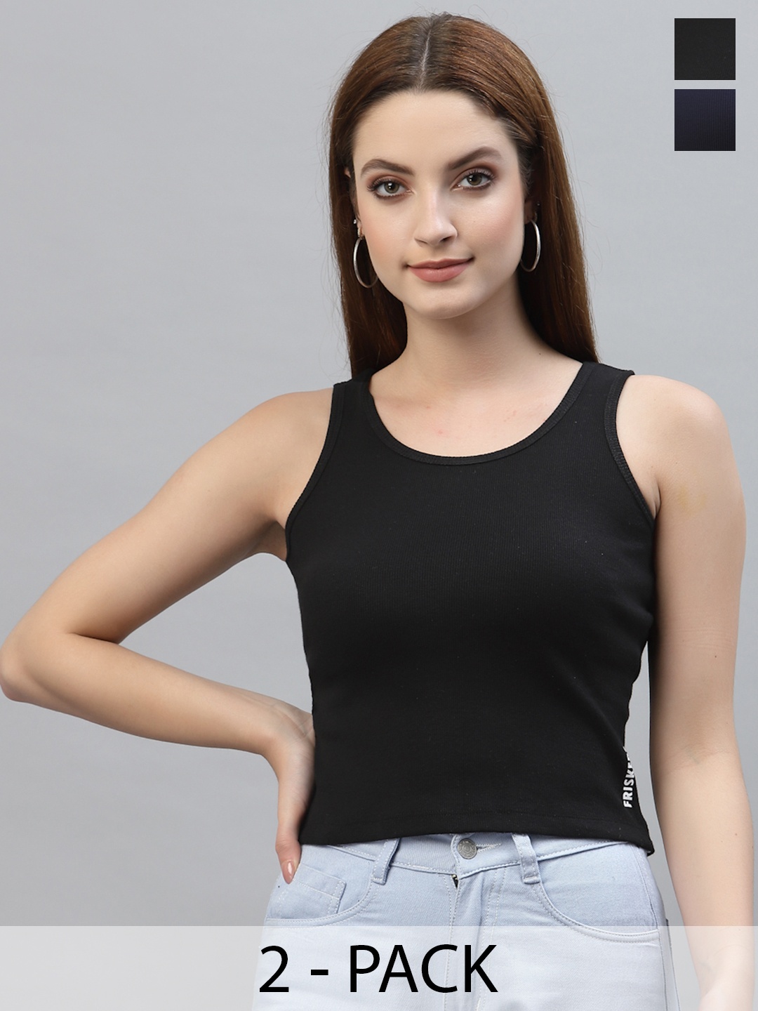 

Friskers Cotton Tank Top, Black
