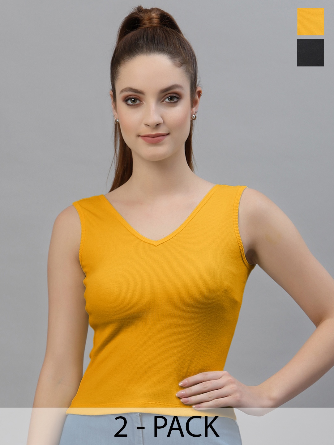 

Friskers Cotton Crop Top, Black