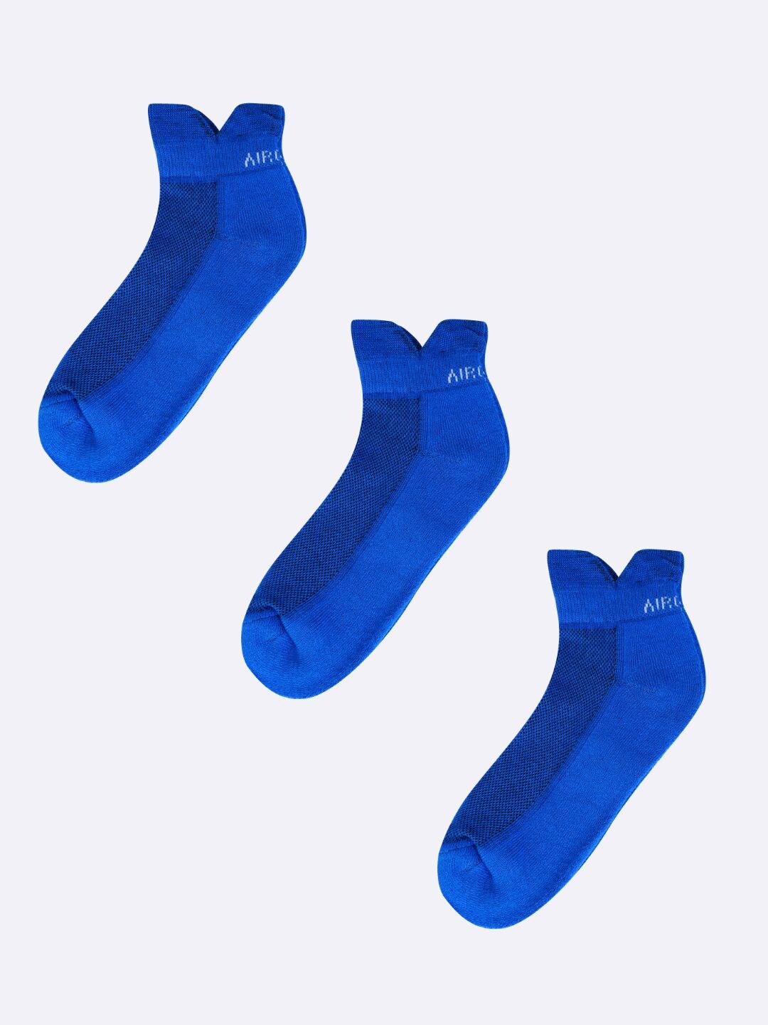 

AIR GARB Pack Of 3 Anti-Bacterial Ankle-Length Socks, Blue
