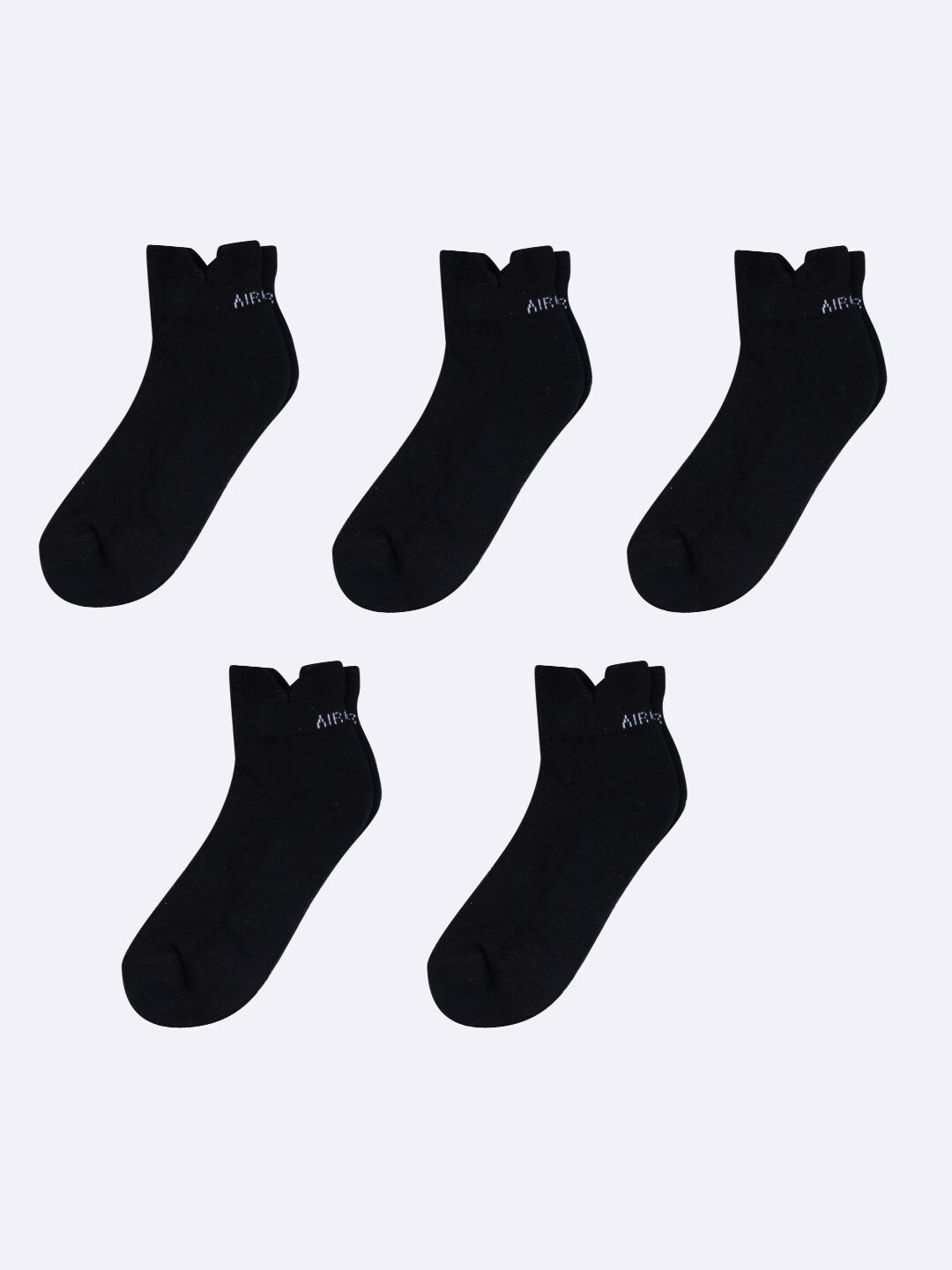 

AIR GARB Pack Of 5 Ankle-Length Socks, Black