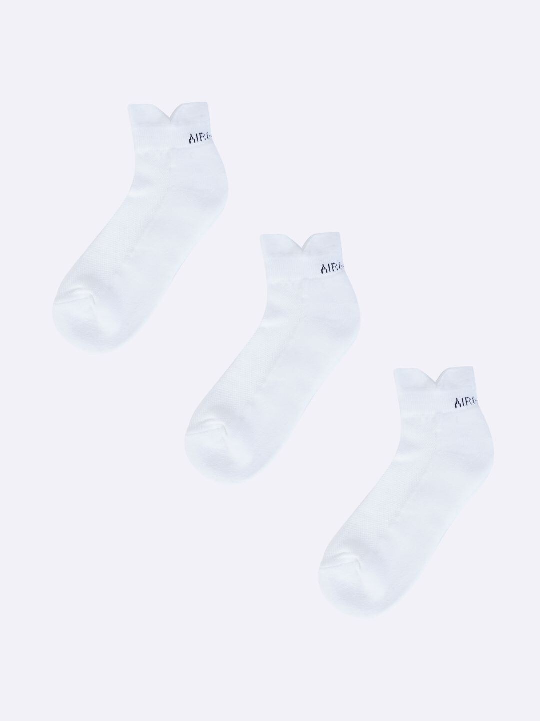 

AIR GARB Pack Of 3 Breathable Design Ankle Length Socks, White