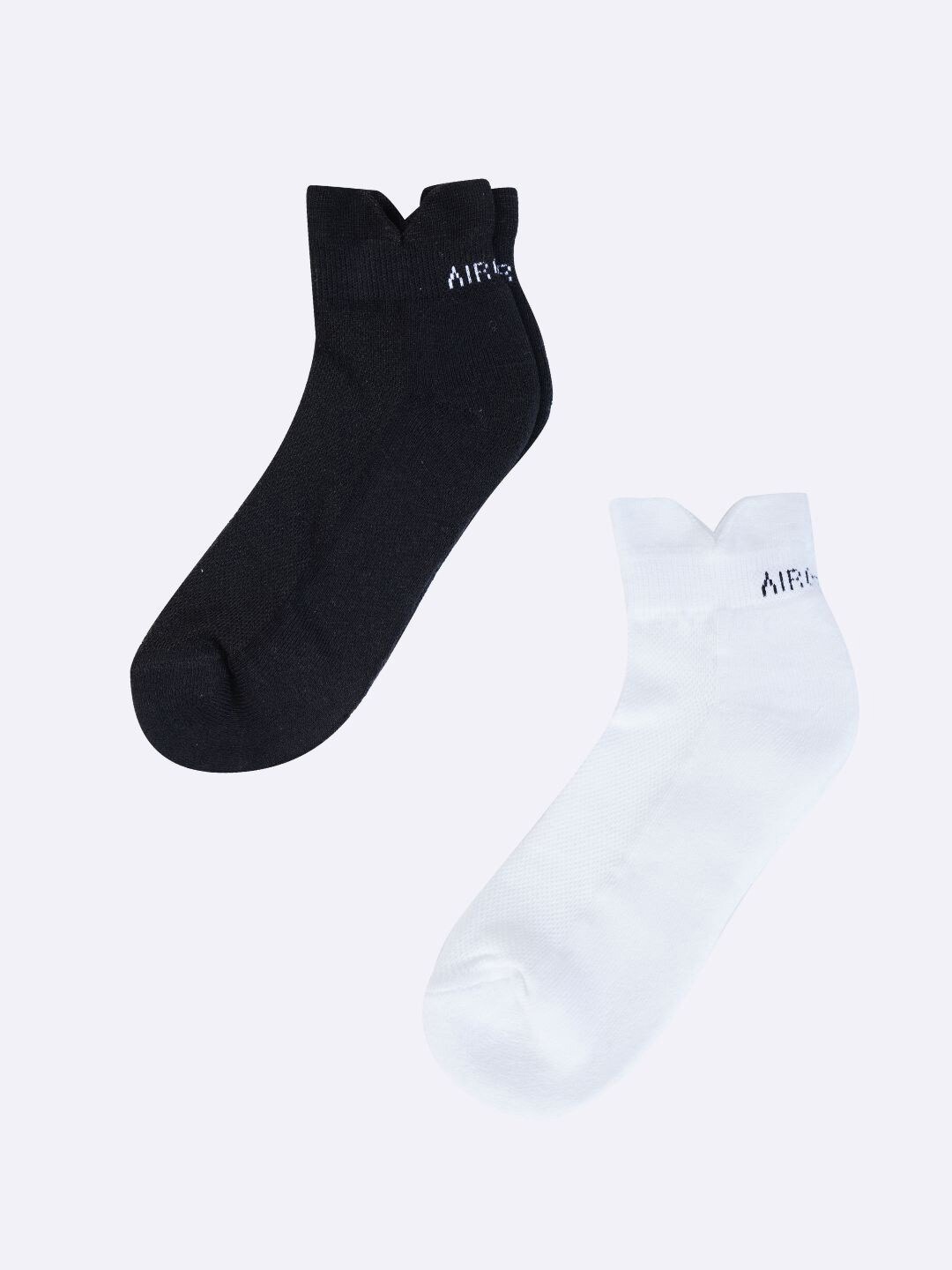 

AIR GARB Pack Of 2 Ankle-Length Socks, Black