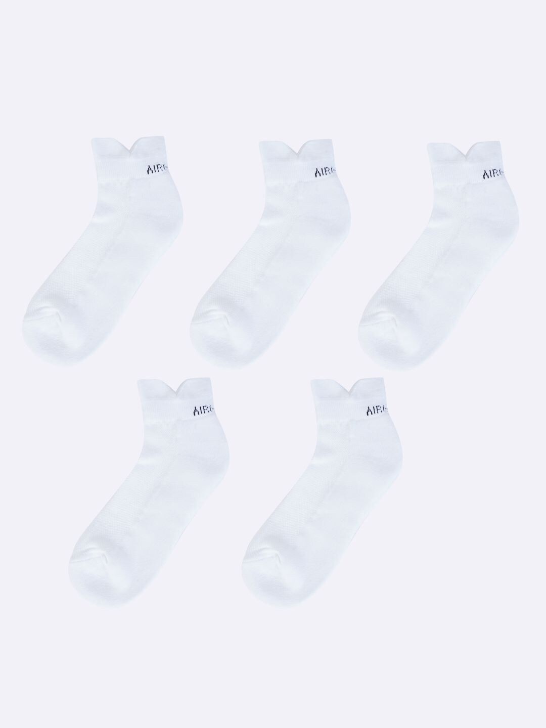 

AIR GARB Unisex Pack of 5 Ankle-Length Breathable Socks, White