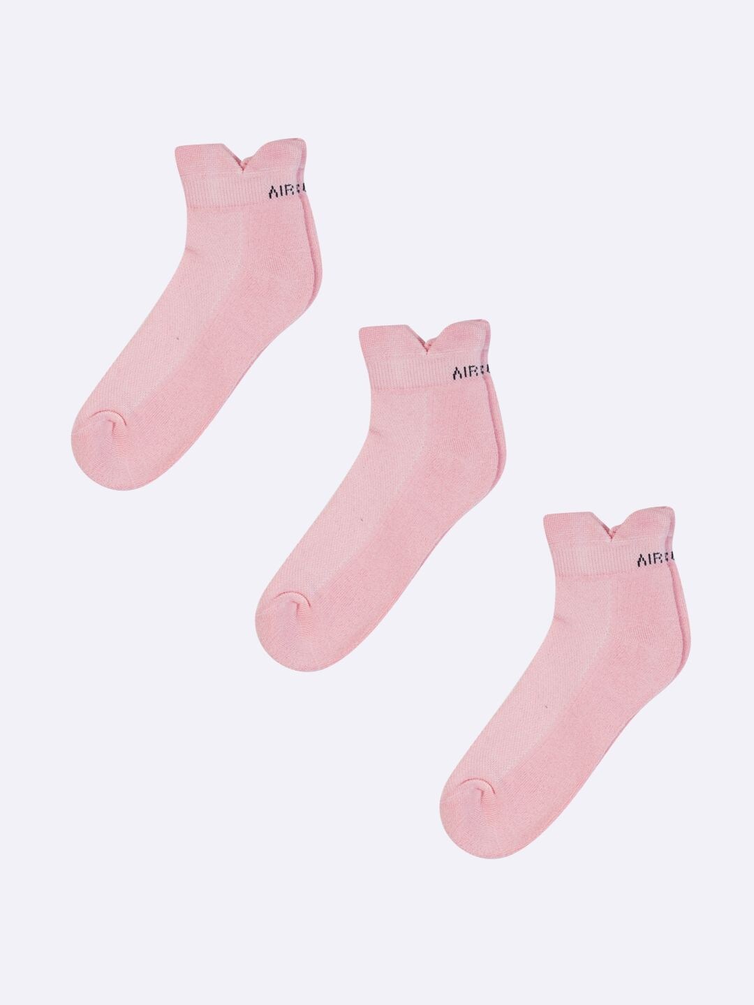 

AIR GARB Pack Of 3 Patterned Anti Bacterial Ankle-Length Socks, Pink
