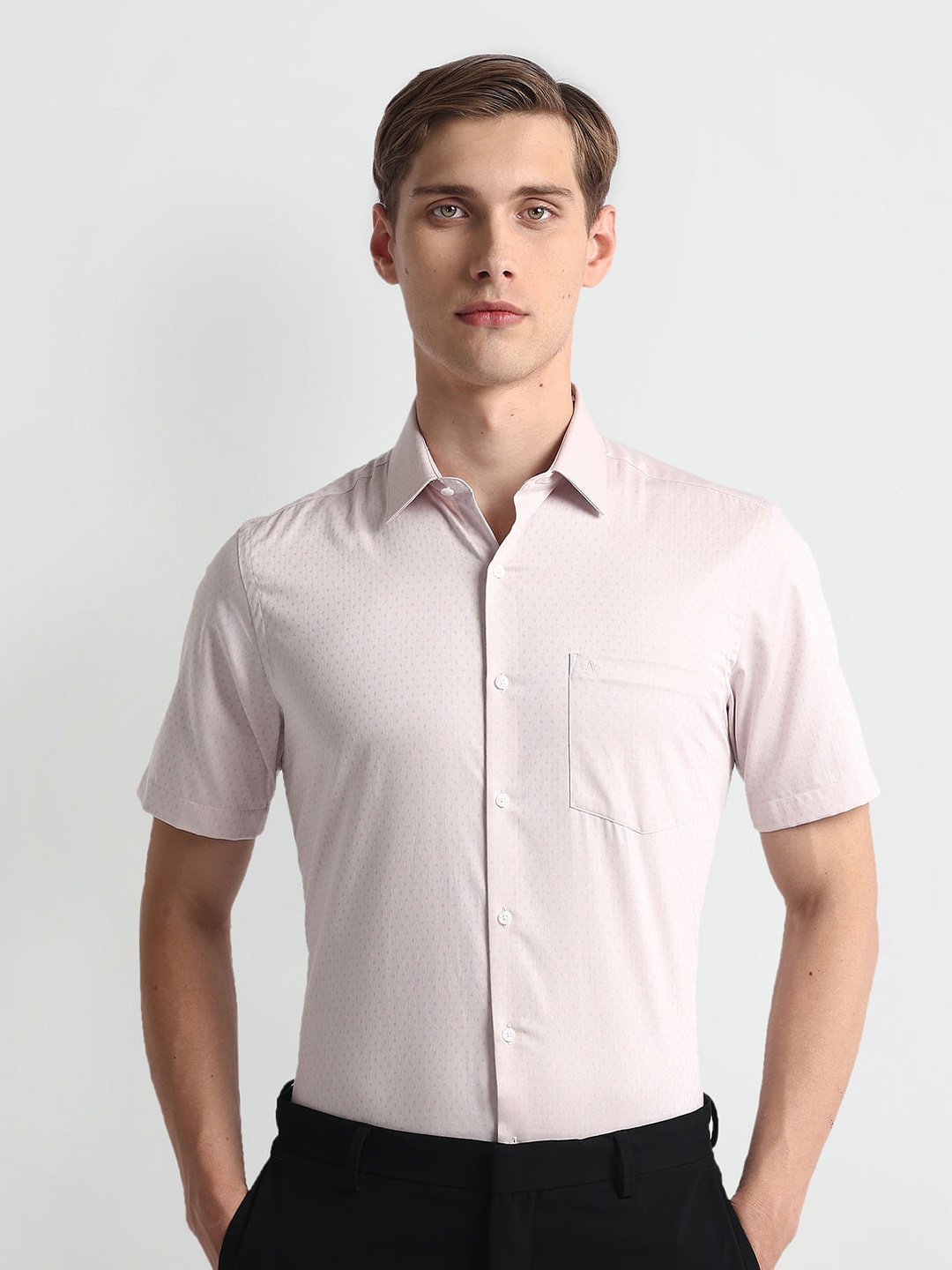 

Arrow Spread Collar Pure Cotton Formal Shirt, Beige