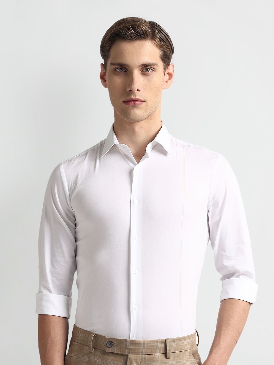 

Arrow New York Slim Fit Twill Weave Formal Shirt, White