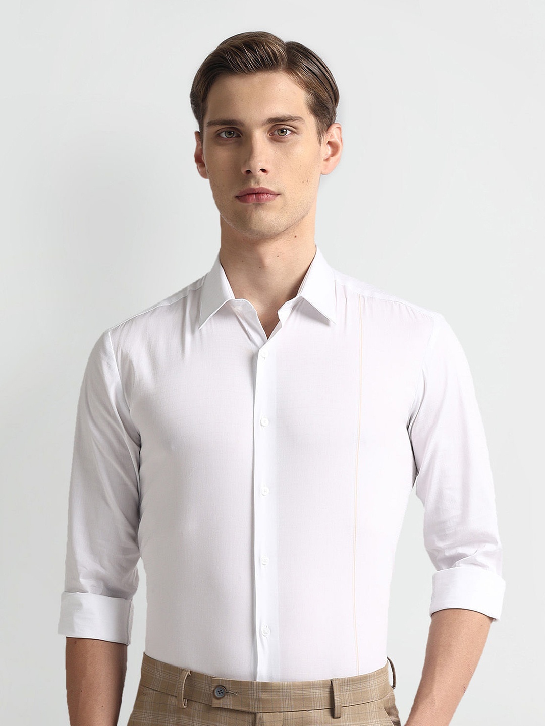 

Arrow New York Slim Fit Twill Weave Formal Shirt, White