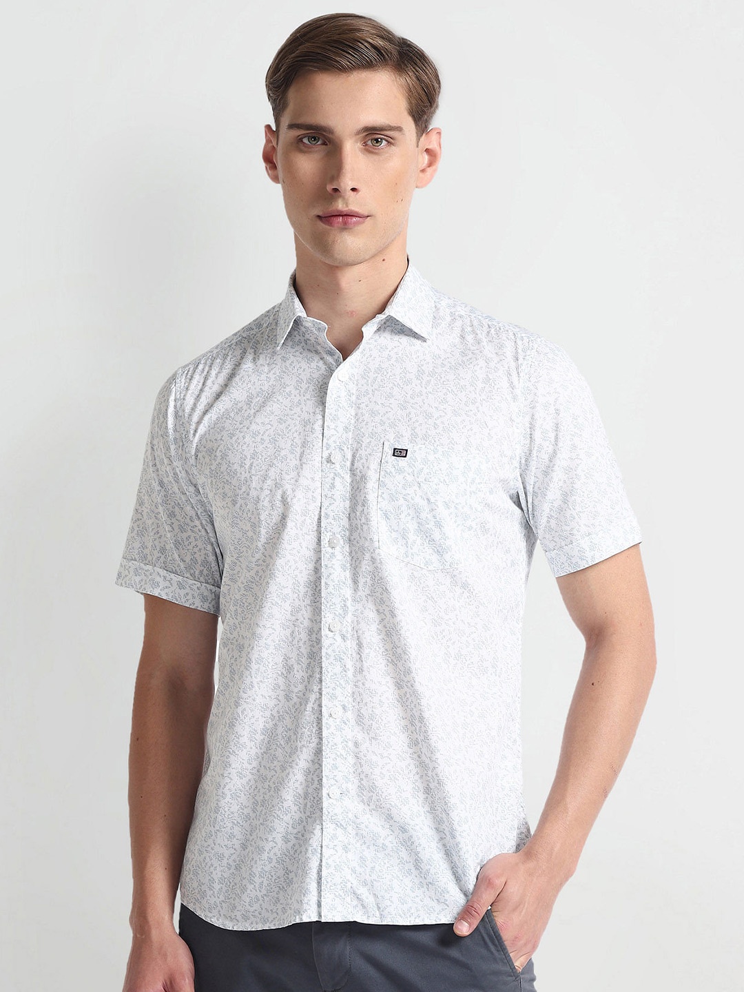 

Arrow Sport Floral Printed Pure Cotton Casual Shirt, Grey