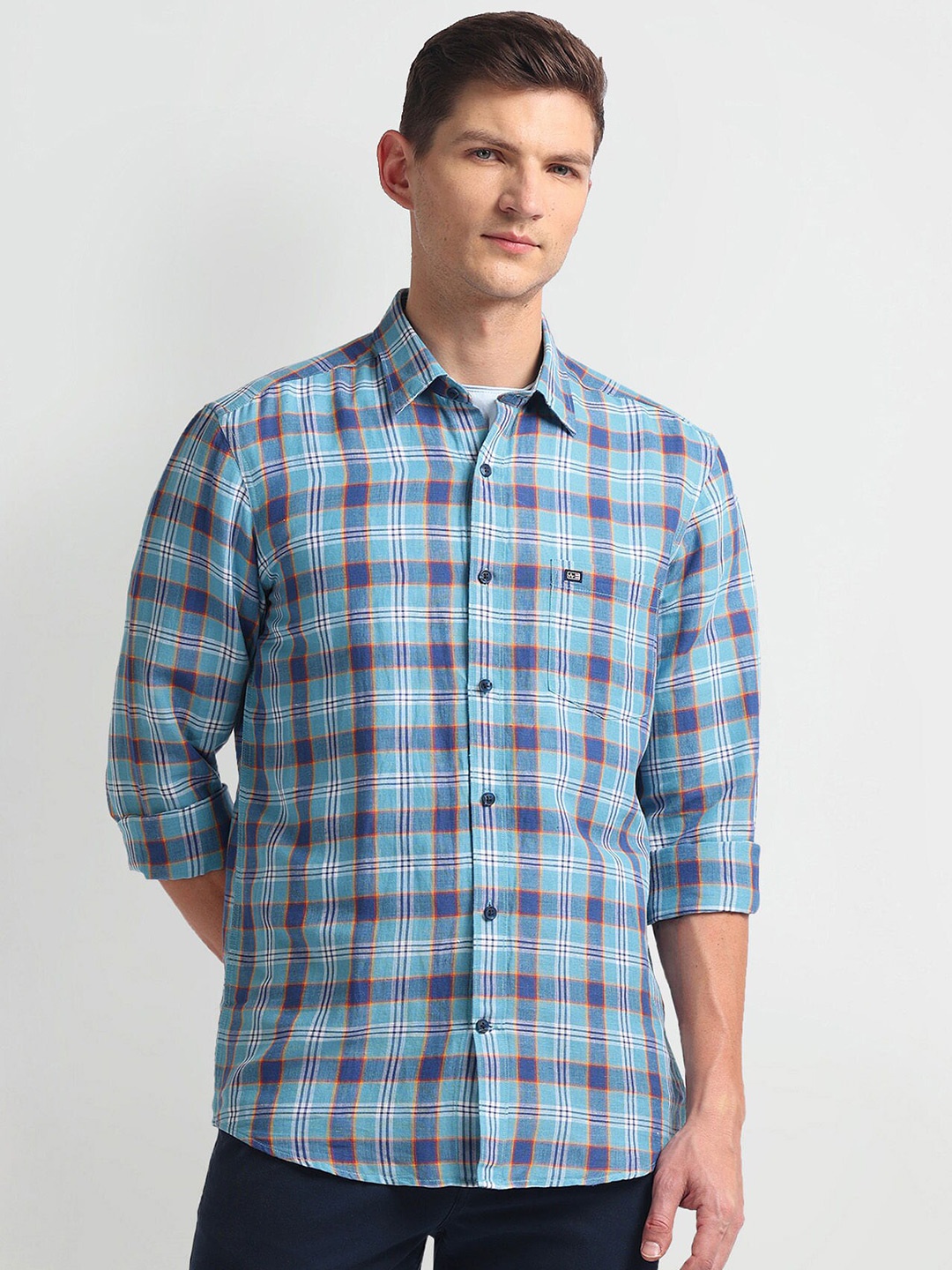 

Arrow Sport Slim Fit Checked Long Sleeves Casual Shirt, Blue