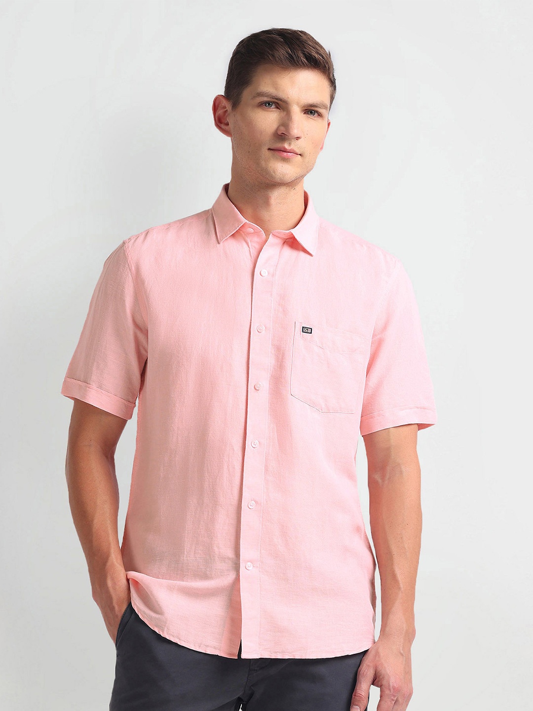 

Arrow Sport Spread Collar Casual Shirt, Pink