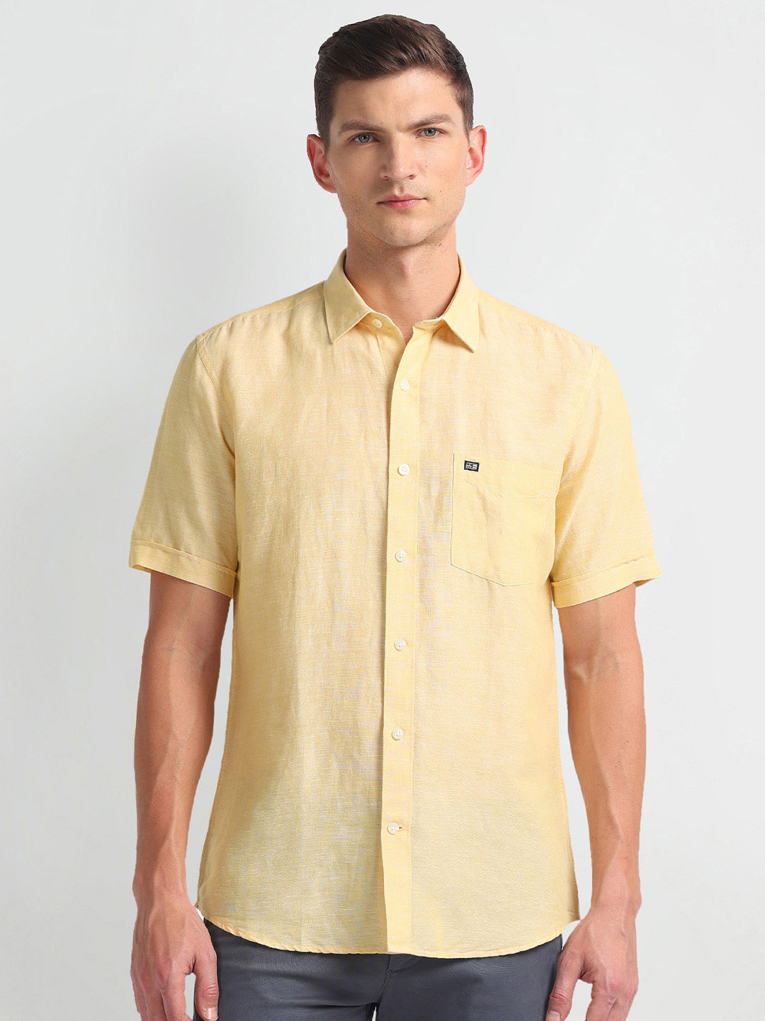 

Arrow Sport Spread Collar Casual Shirt, Yellow