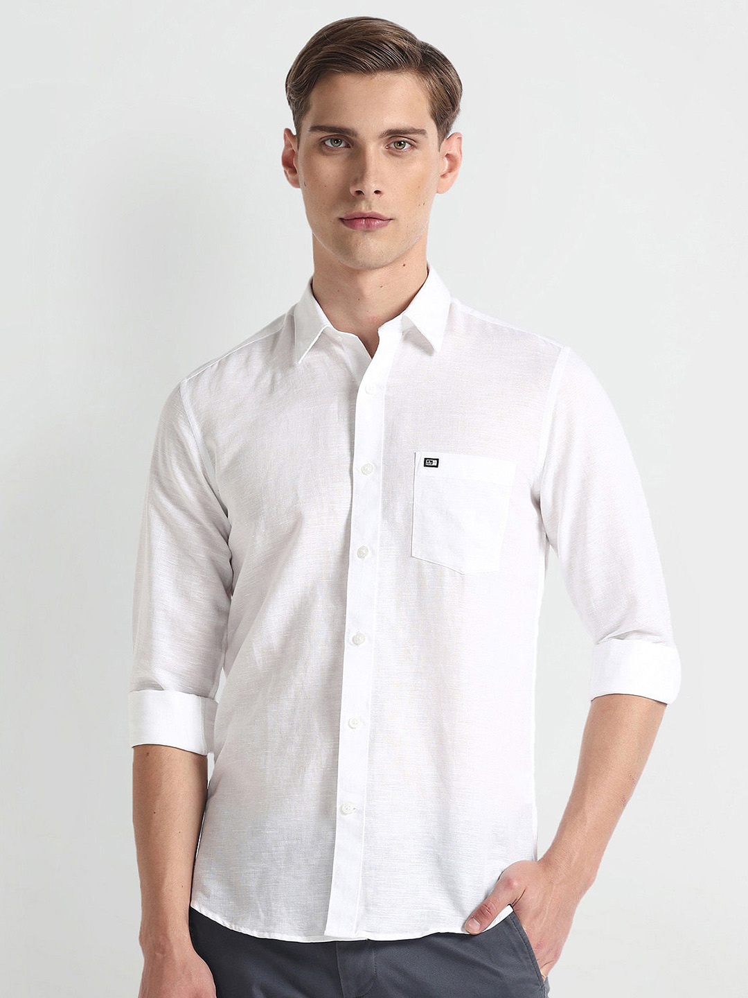 

Arrow Sport Slim Fit Pure Linen Casual Shirt, White