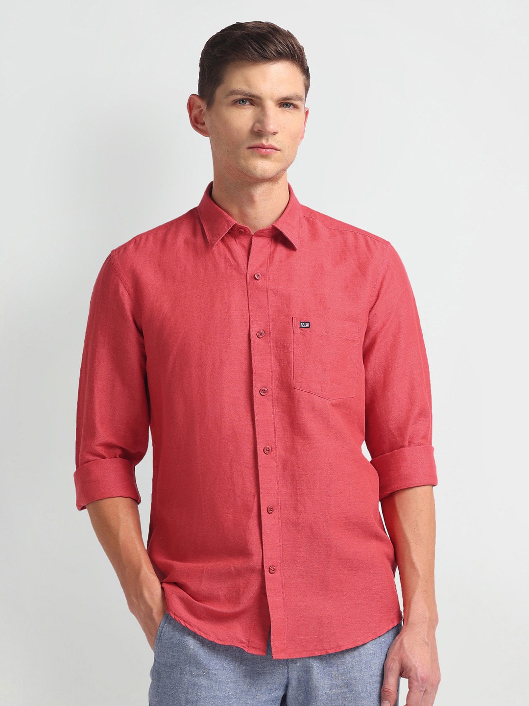 

Arrow Sport Slim Fit Twill Weave Casual Shirt, Pink