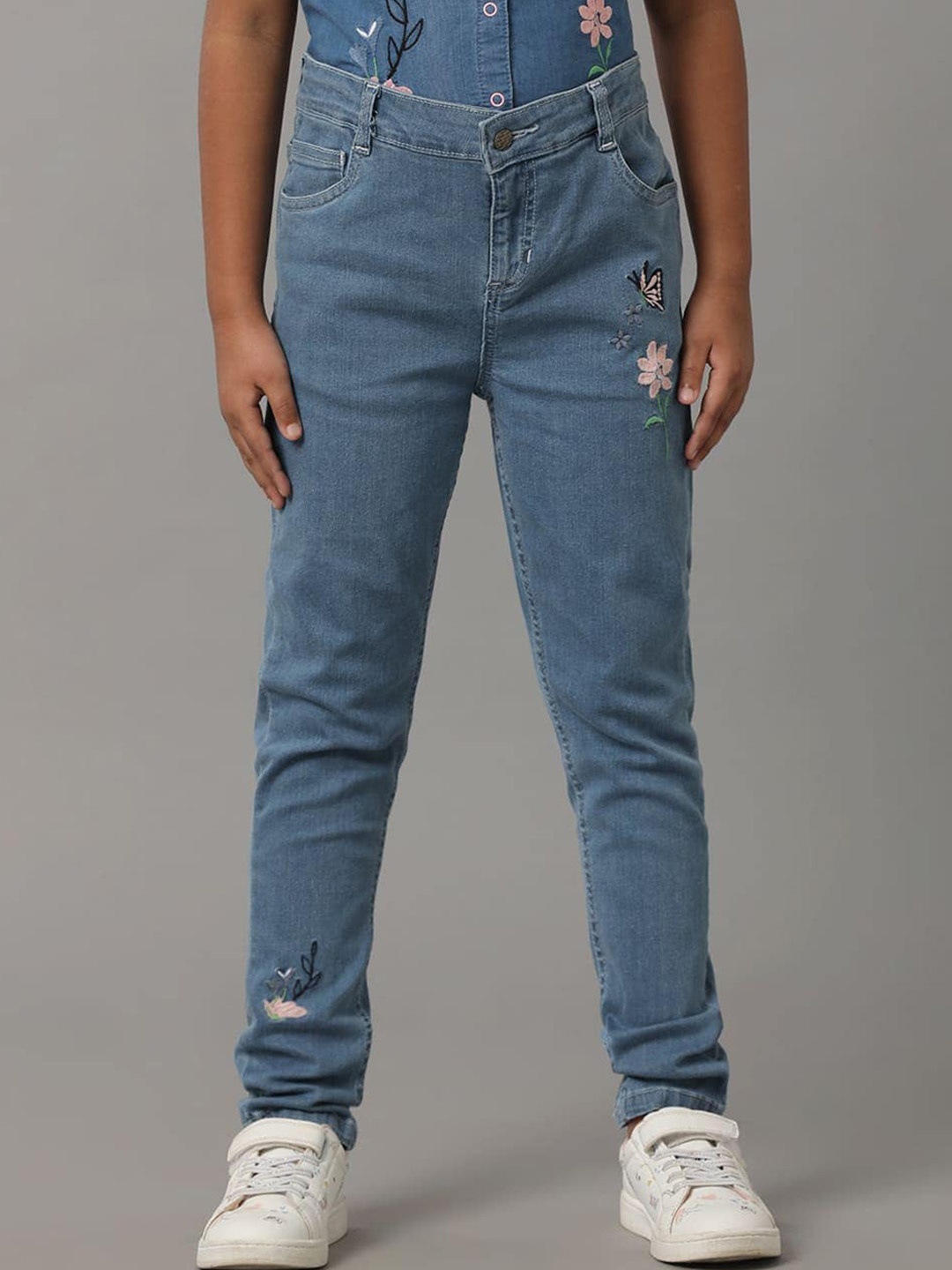 

UNDER FOURTEEN ONLY Girls Mid-Rise Skinny Fit Jeans, Navy blue