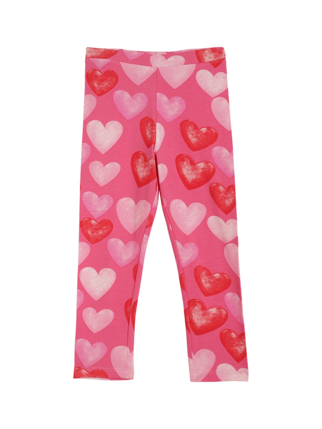 

Anthrilo Girls Printed Cotton Ankle-Length Leggings, Pink