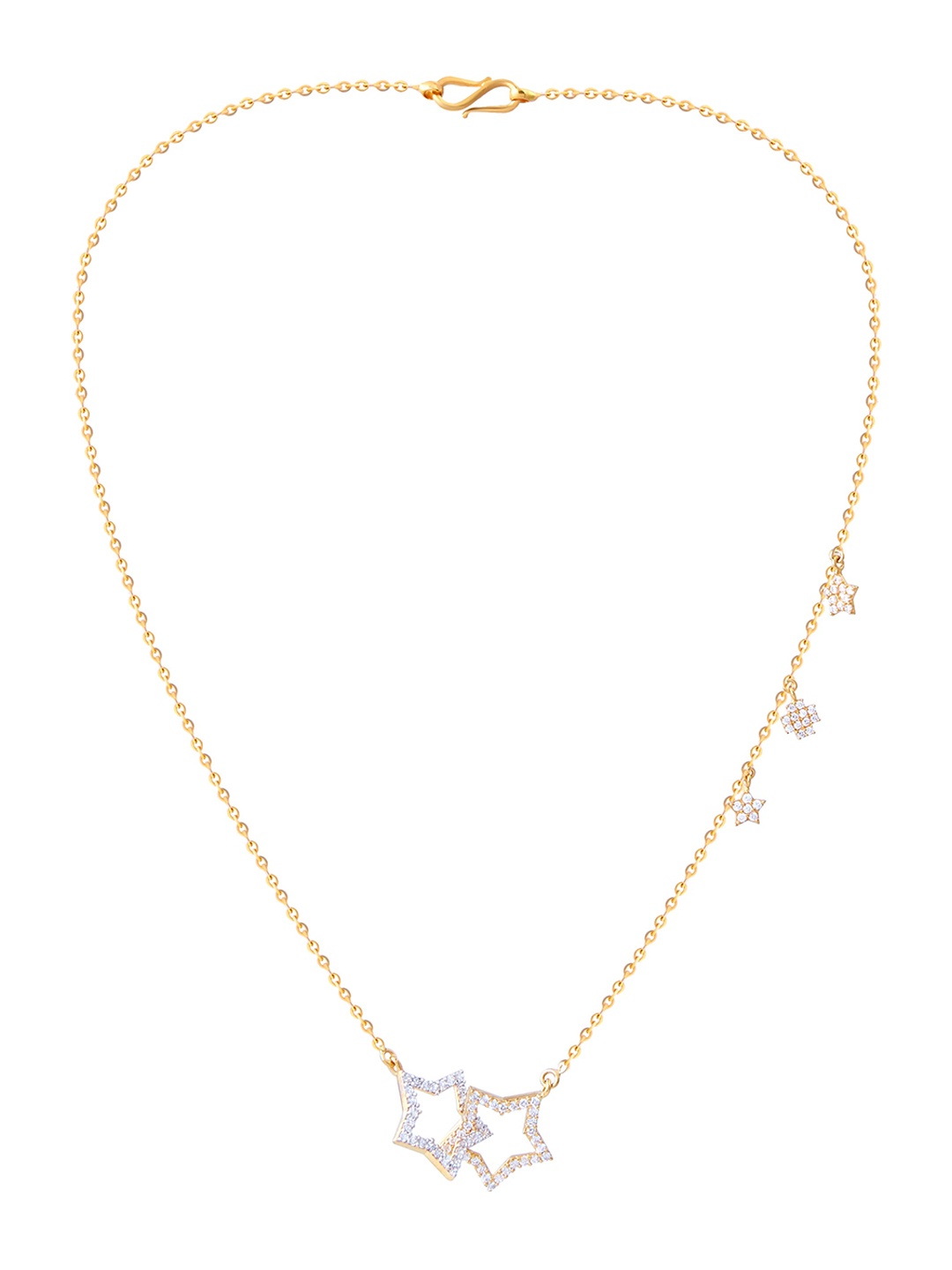 

BHIMA 22K Hallmark 916 Purity Yellow Gold Dual Stone star Necklace