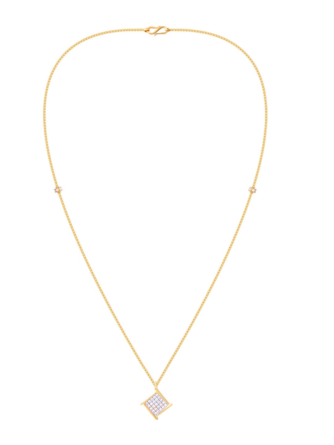 

BHIMA 22K Hallmark 916 Purity Yellow Gold Square stone Necklace