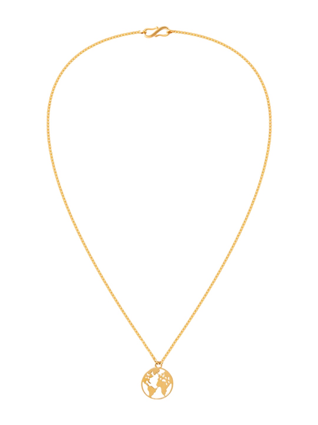 

BHIMA 22K Hallmark 916 Purity Yellow Gold World Map Pendant Necklace