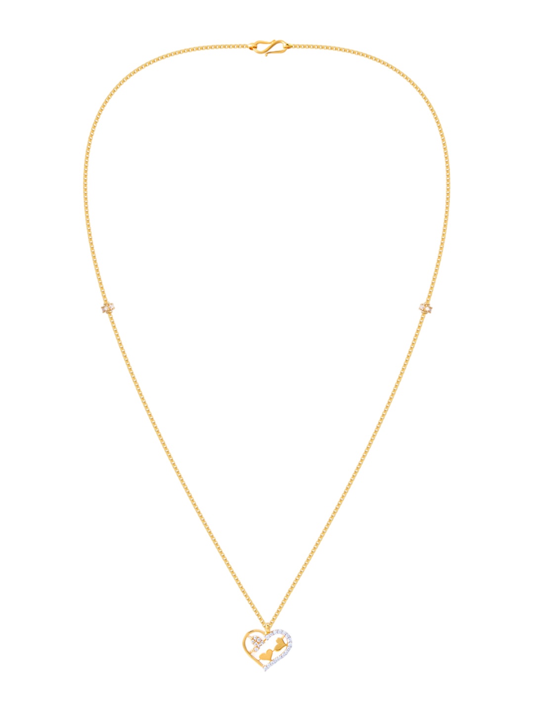 

BHIMA 22K Hallmark 916 Purity Yellow Gold Heart stone Pendant Necklace