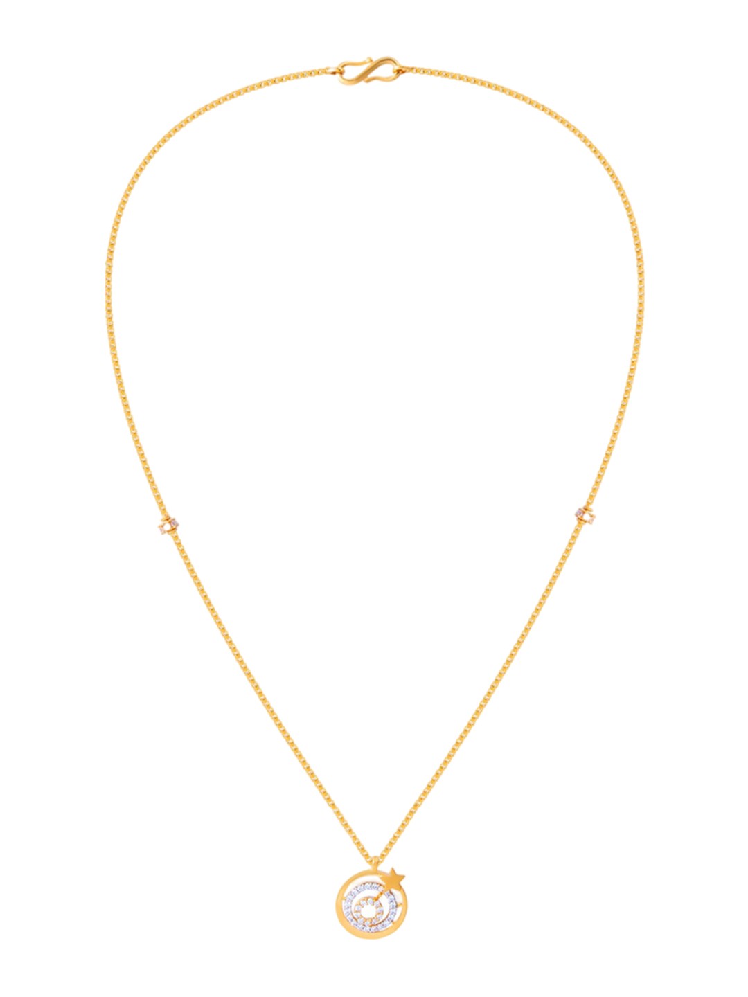 

BHIMA 22K Hallmark 916 Purity Yellow Gold Round Stone Necklace
