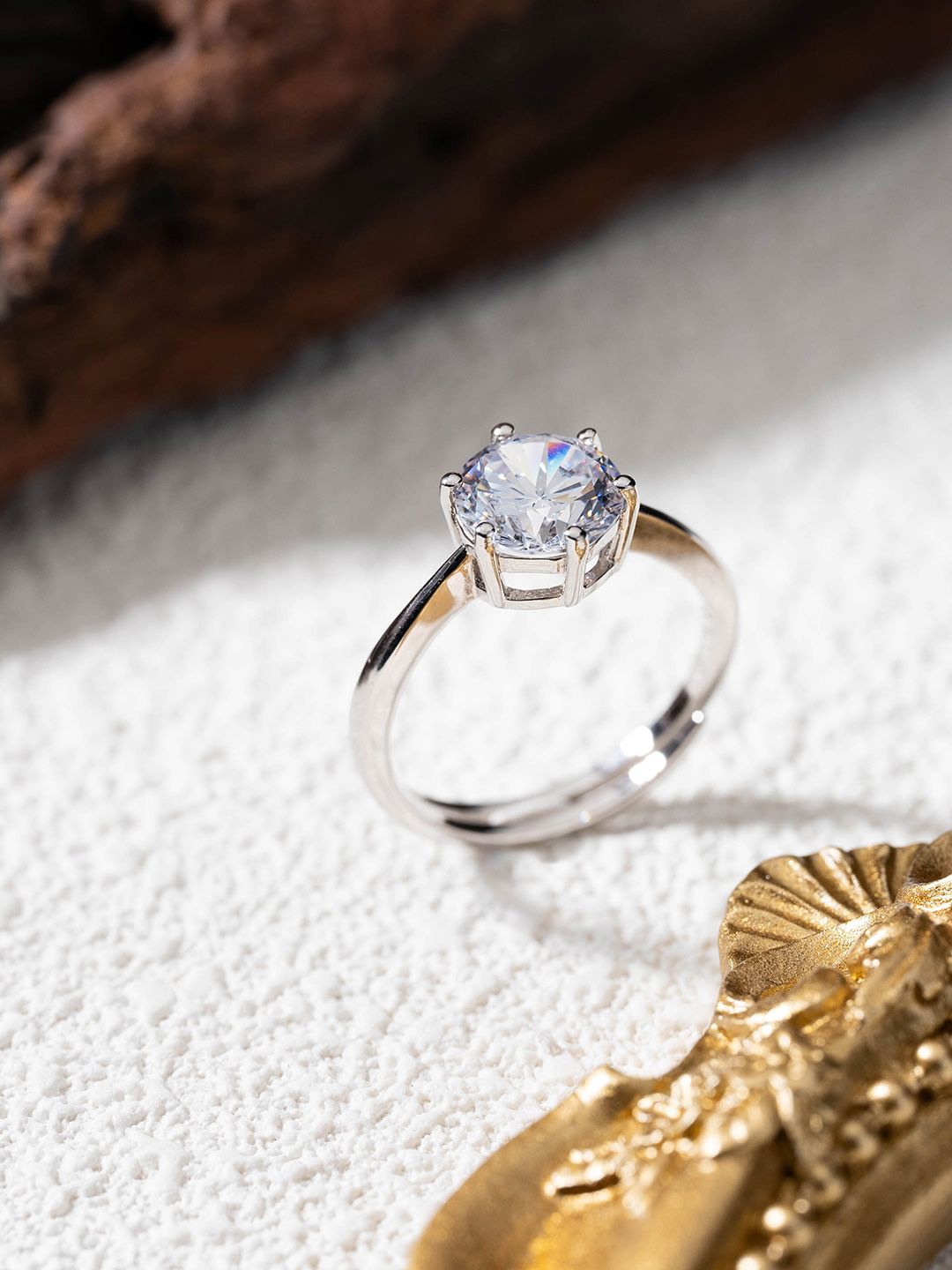 

MISS JO 92.5 Sterling Silver Stone Studded Finger Ring