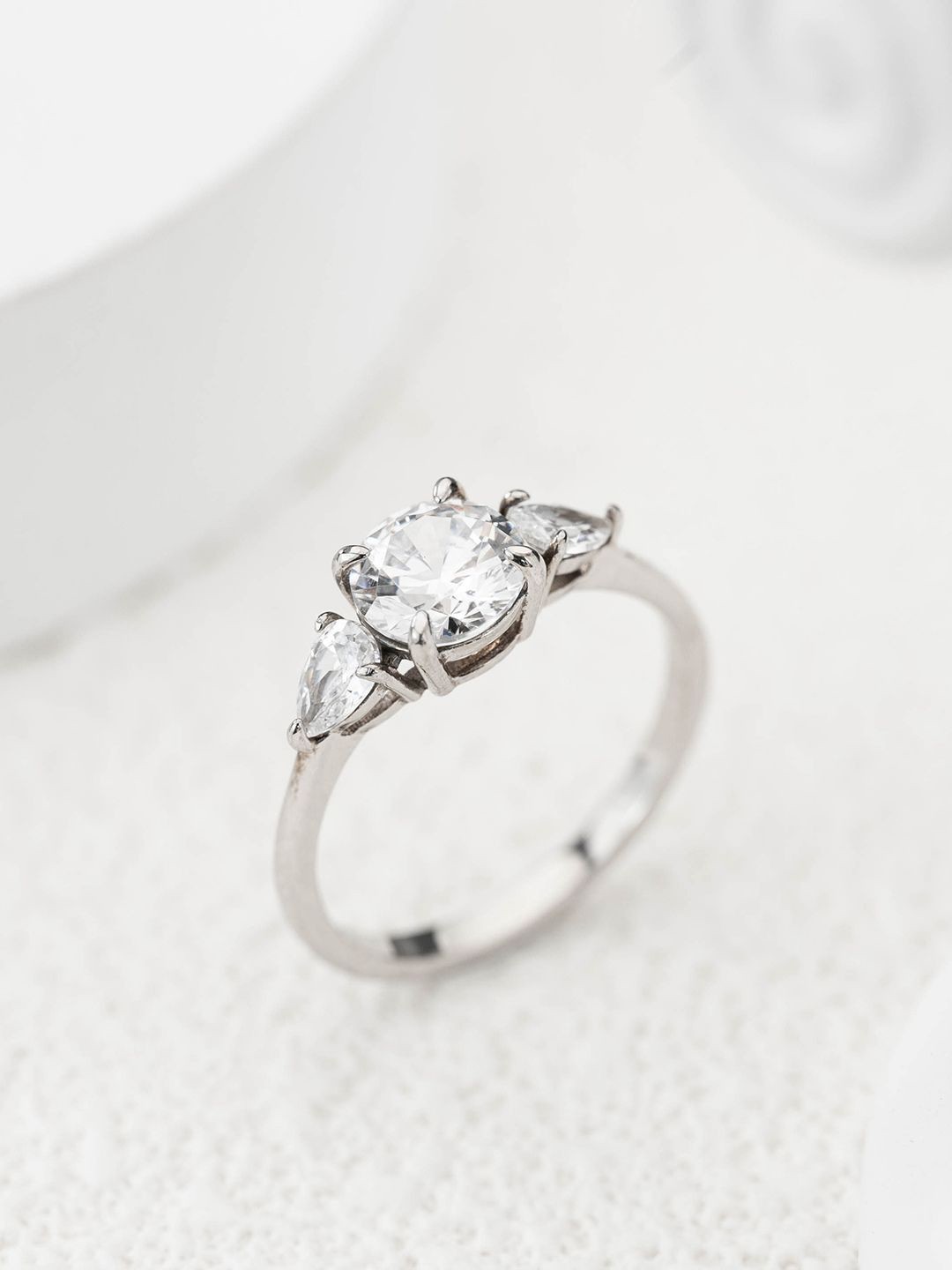 

MISS JO 92.5 Sterling Silver Stones Studded Finger Ring