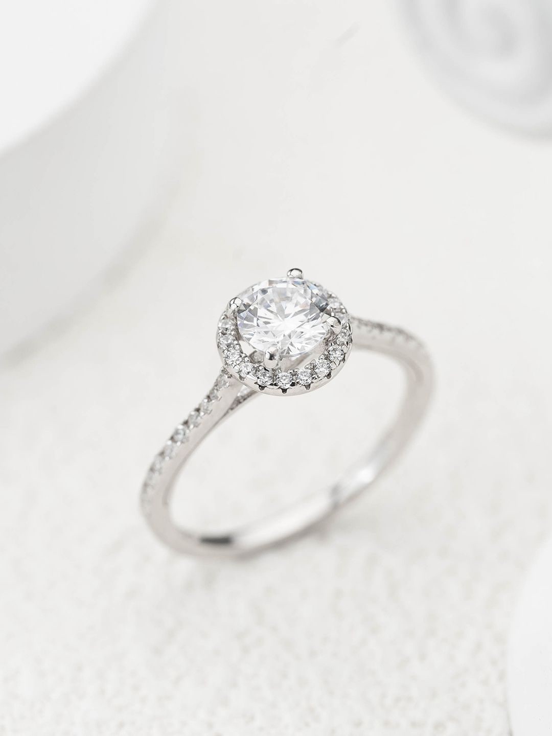 

MISS JO 92.5 Sterling Silver Stones Studded Finger Ring