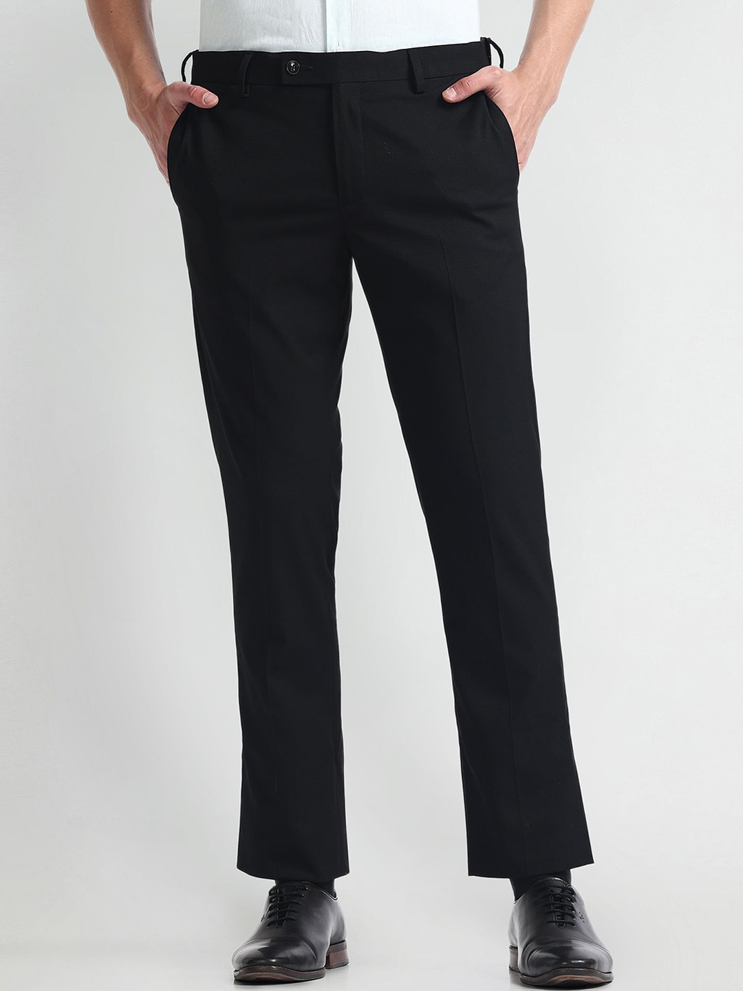 

Arrow Men Slim Fit Formal Trousers, Black