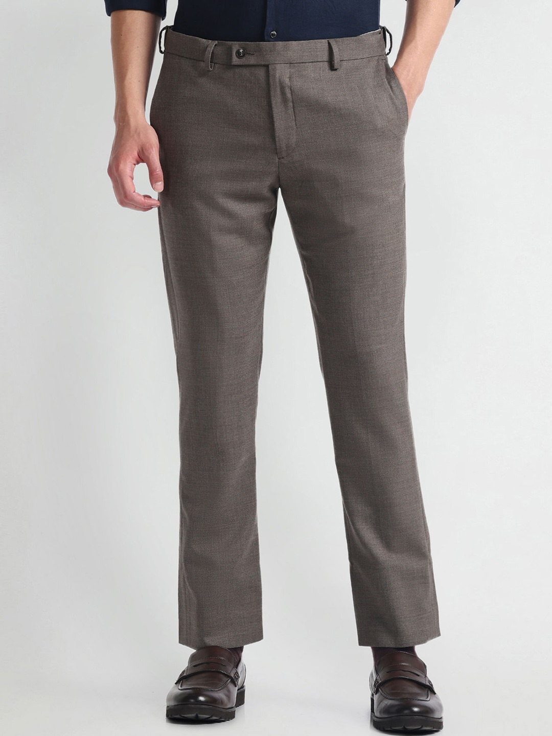 

Arrow Men Slim Fit 1851 Formal Trousers, Brown