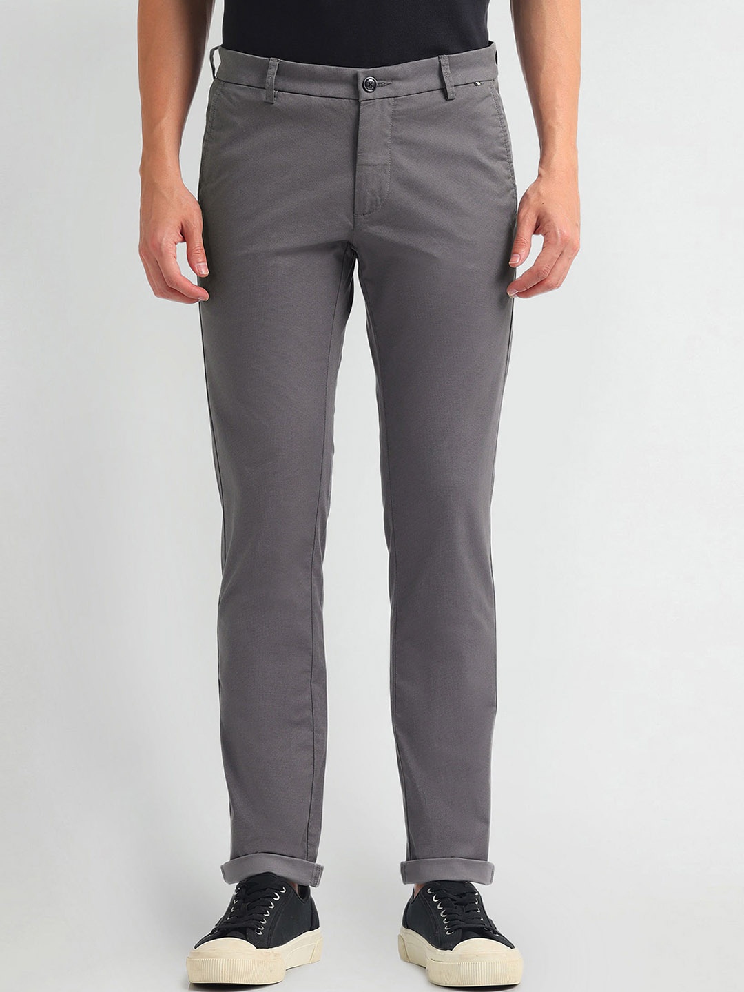 

Arrow Sport Men Slim Fit Mid-Rise Chinos Trouser, Grey
