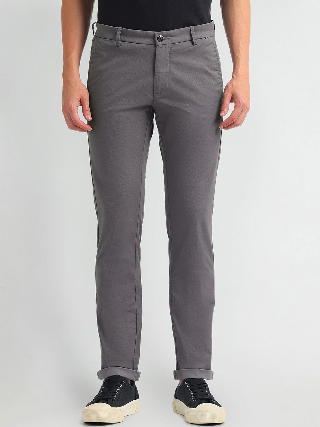 

Arrow Sport Men Slim Fit Chinos, Grey