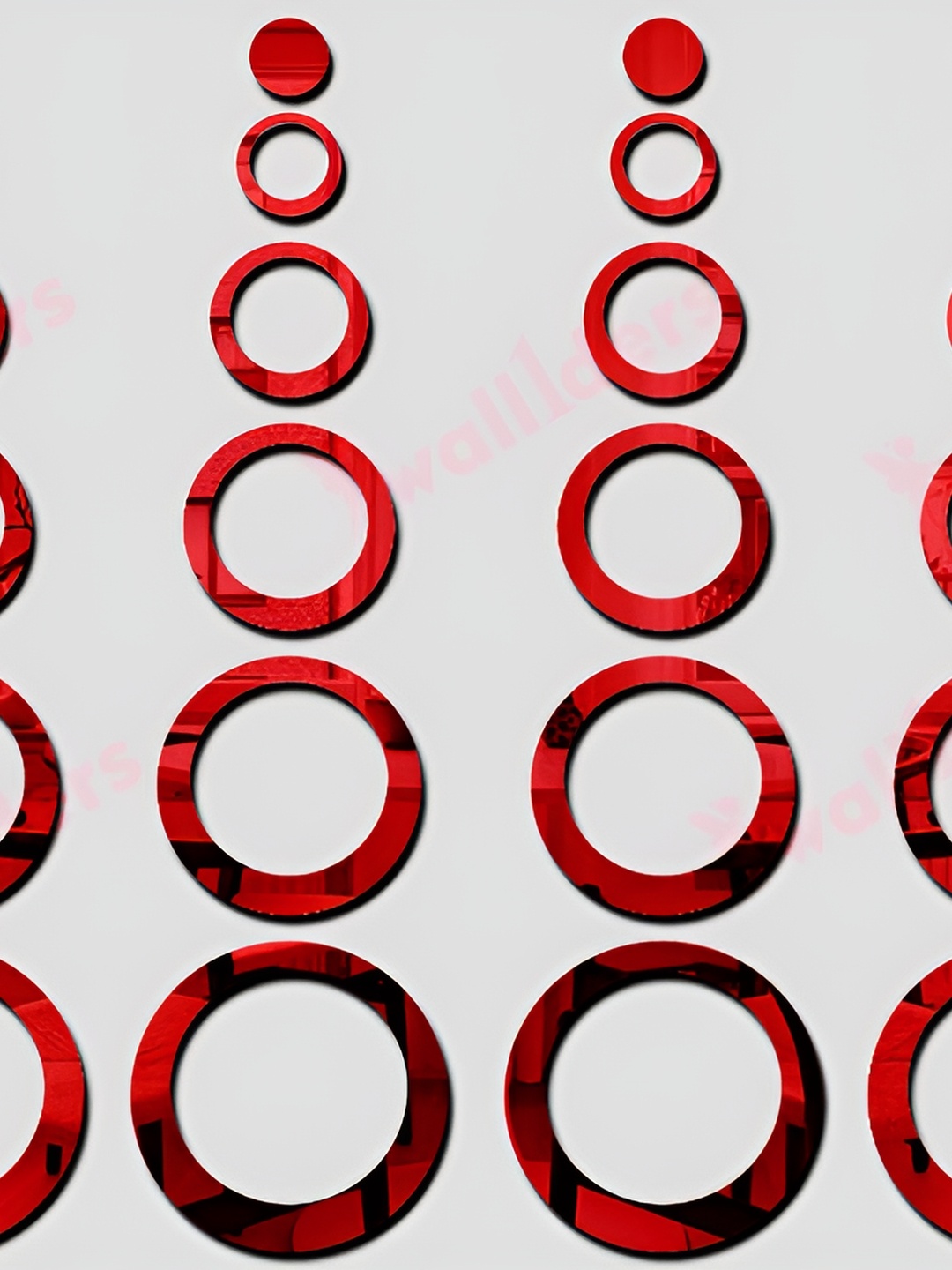

Wall1ders Red Ring-shaped 3D Acrylic Mirror Wall Stickers