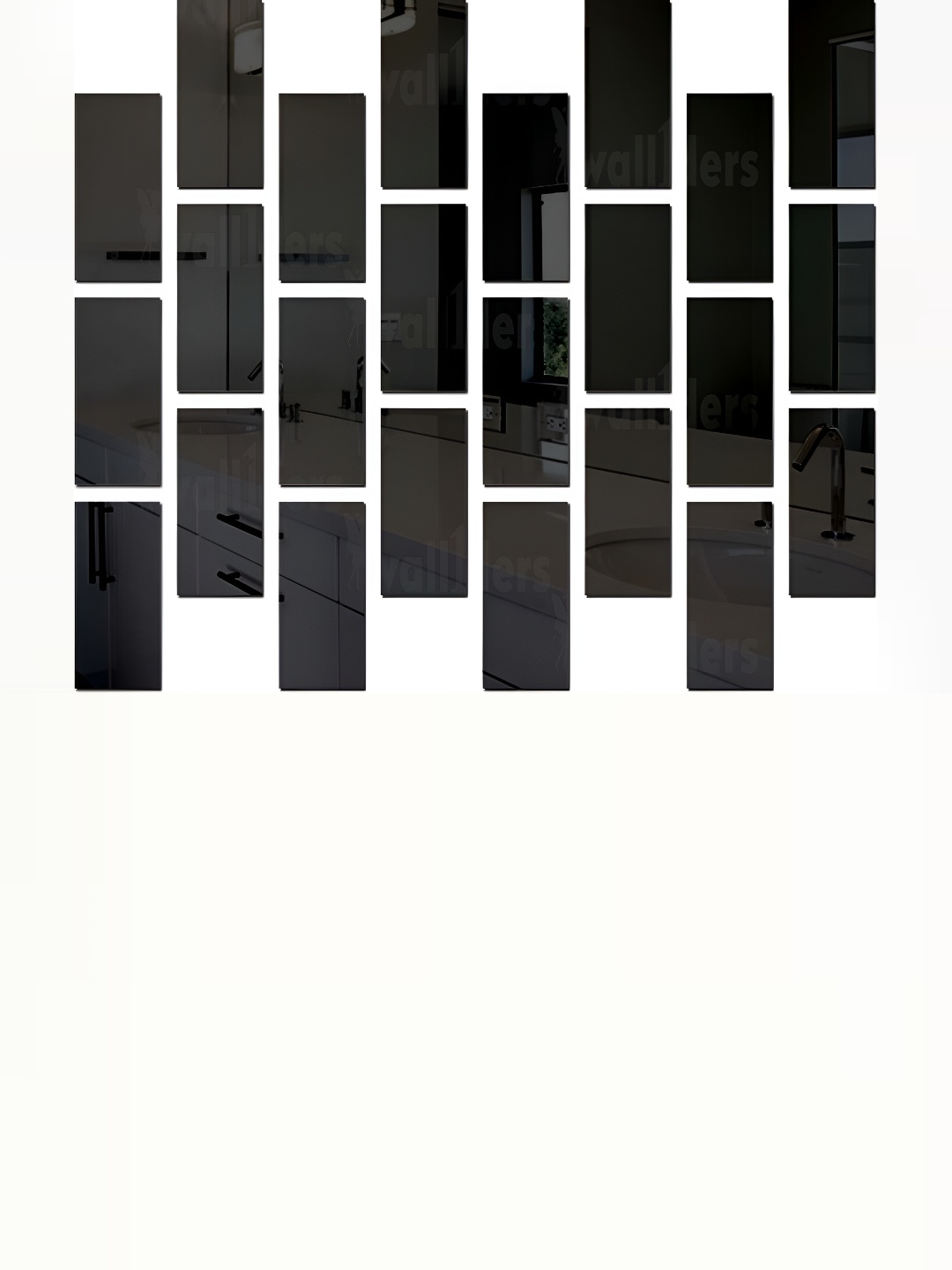 

Wall1ders Black Rectangle-shaped 3D Acrylic Mirror Wall Stickers