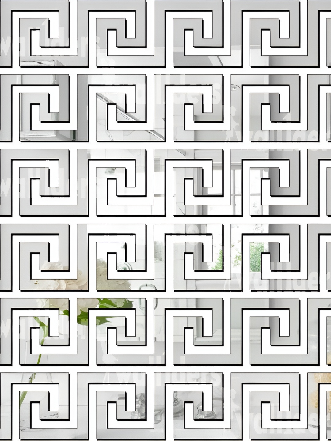 

Wall1ders Silver Toned 36 Pieces Geometric 3D Acrylic Mirror Wall Stickers